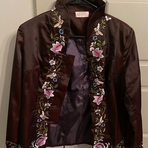 🌸 Unique Madame Butterfly silk flower blazer